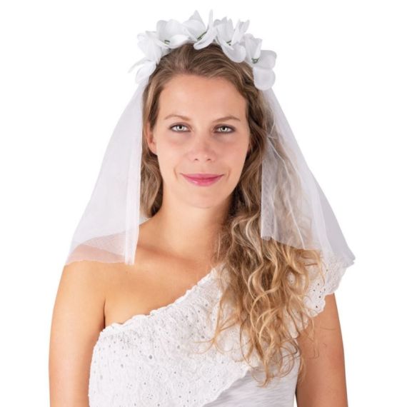 Serre Tete Voile de Mariee accessoire pour deguisement pas cher