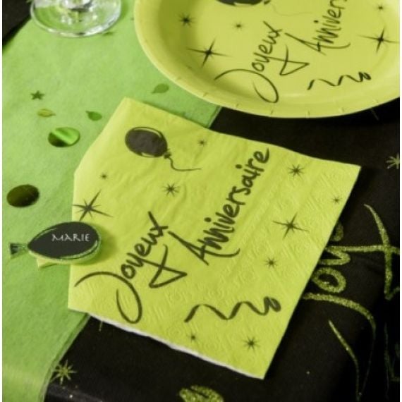 Serviettes en papier Anniversaire 40 ans OR - Deco Anniversaire 40 ans -  Badaboum