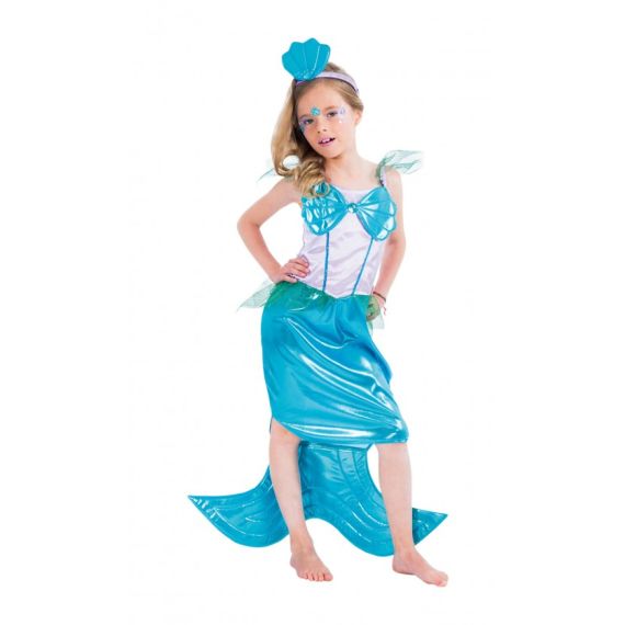 Déguisement Sirène Bleu 116cm - Costume fille pas cher 