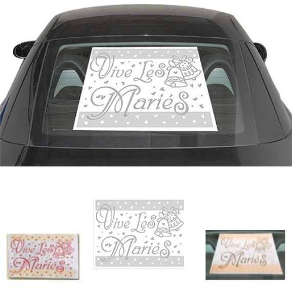 Stickers Vive les Mariés pour voiture , deco mariage pas cher - Badaboum