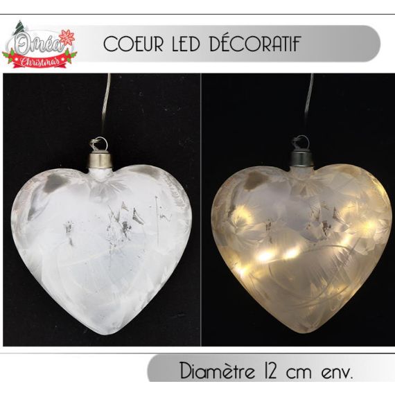 Cœur lumineux : coeur lumineux led blanc ou doré à suspendre