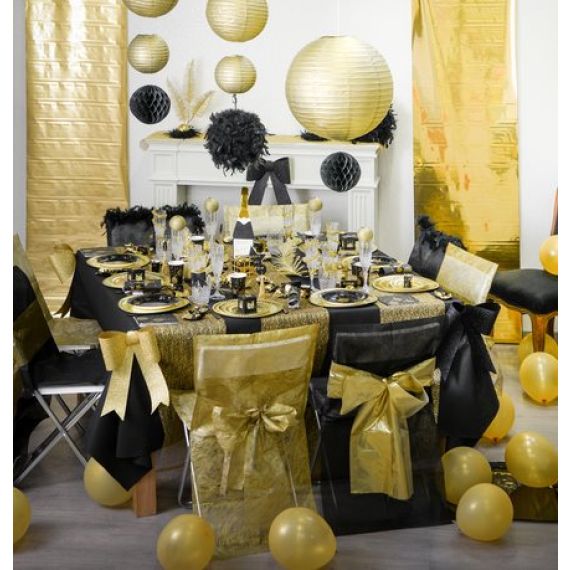 Chemin de table Disco Party 30 x 40 cm argent disco paillettes