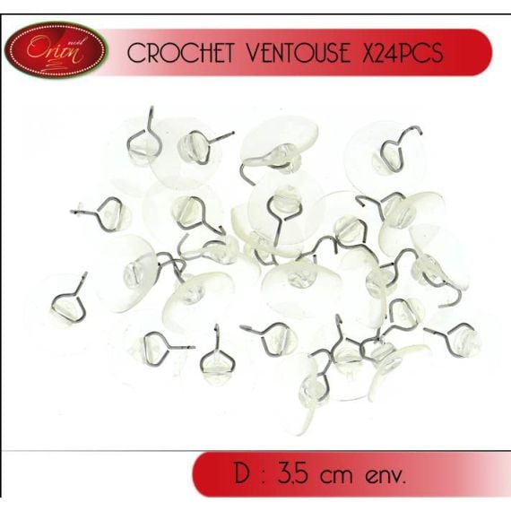 Ventouse Crochet fixation pour guirlande, accessoire Noel - Badaboum