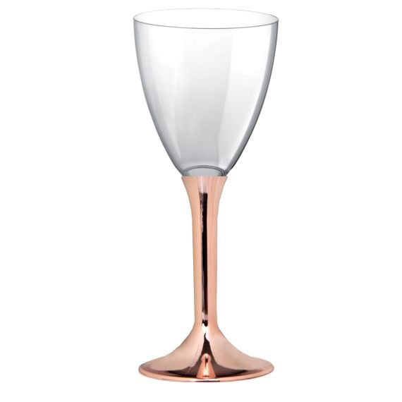 Verre a vin plastique Rose Gold Chrome, vaisselle jetable - Badaboum