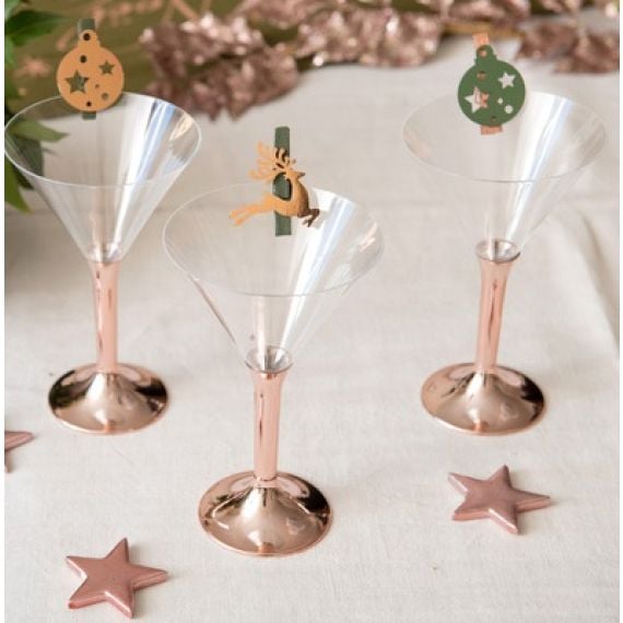 Verre cocktail plastique Rose Gold, vaisselle jetable - Badaboum