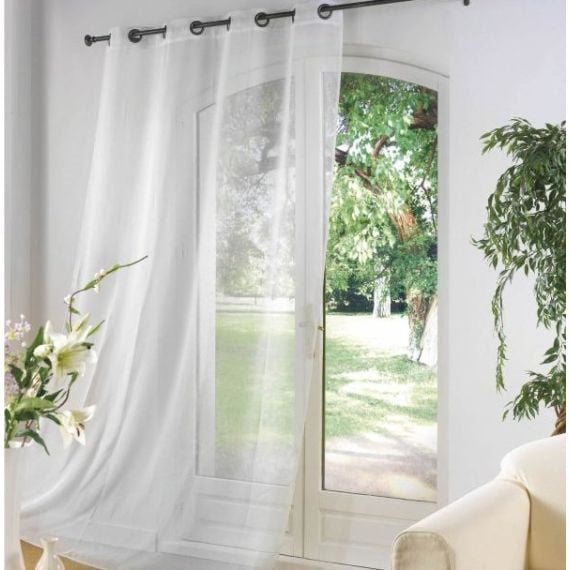 Voilage Blanc pas cher 135x240cm, double rideau blanc - Badaboum