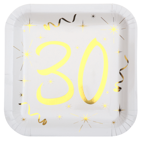 Pack 50 personnes Anniversaire 30 ans Noir et Or