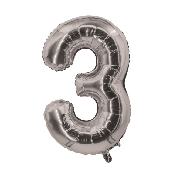 Ballons mylar argent anniversaire chiffre 30 ans