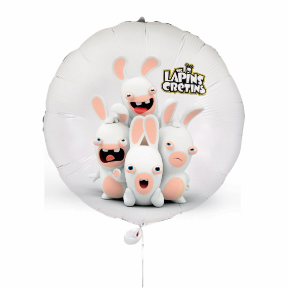 Ballon Aluminium Lapins Cretins™ 40cm, decoration salle pas cher