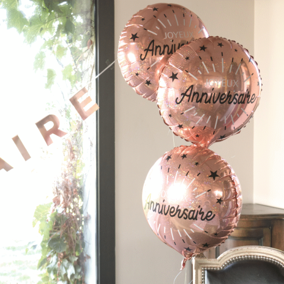 Ballon Géant Joyeux Anniversaire Rose Gold - Decoration