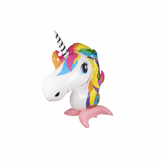 Ballon Gonflable Mylar Geant Tete de Licorne 140cm, decoration salle pas  cher - Badaboum