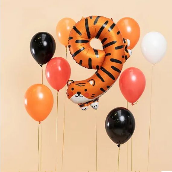 Decoration fete originale : ballon chiffre orange 1 m