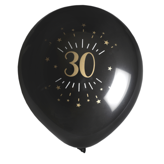 Ballon anniversaire 30 ans Or et Noir - Decoration de fête - Badaboum