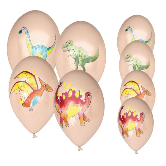 8 Ballons Anniversaire Dinosaure - Deco Anniversaire