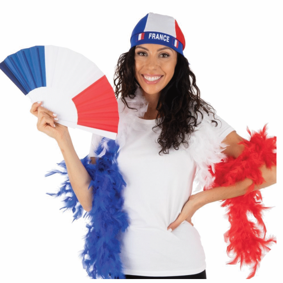 Boa Plumes Bleu Blanc Rouge, accessoire de deguisement pas cher - Badaboum