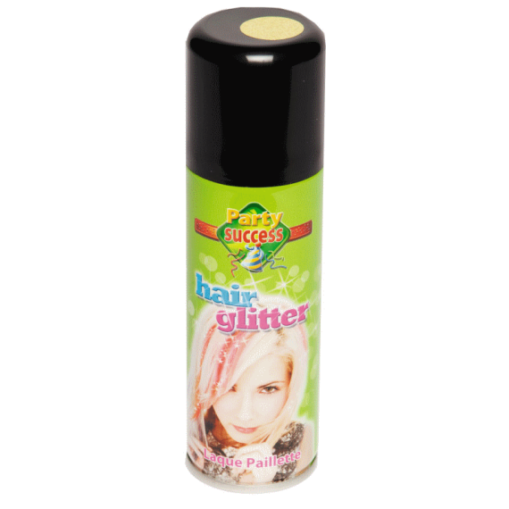 Bombe Cheveux 125ml Paillettes Or, accessoires de fêtes pas cher - Badaboum