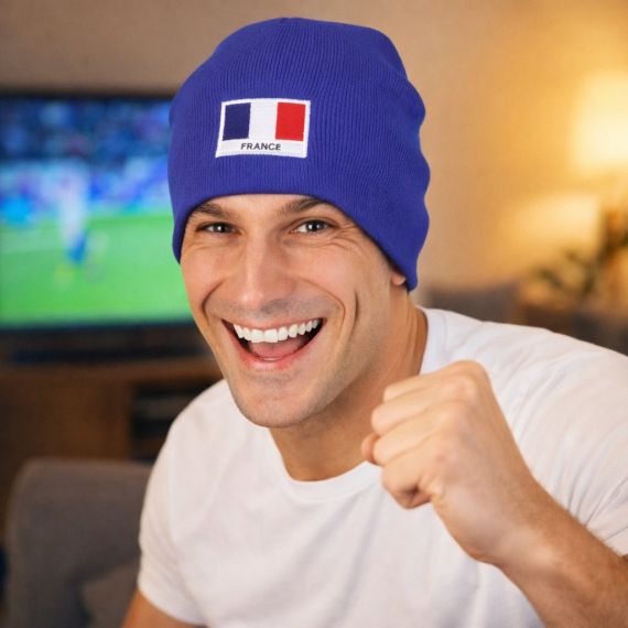 Bonnet Décontracté Drapeau Français - Taille Unique - Coton - Pour Sport, Camping, Quotidien