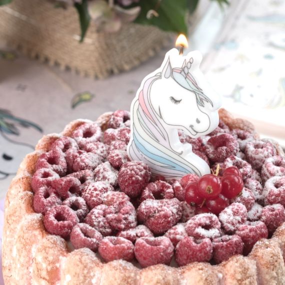 Bougie Anniversaire Licorne pas cher 8 cm - Decoration