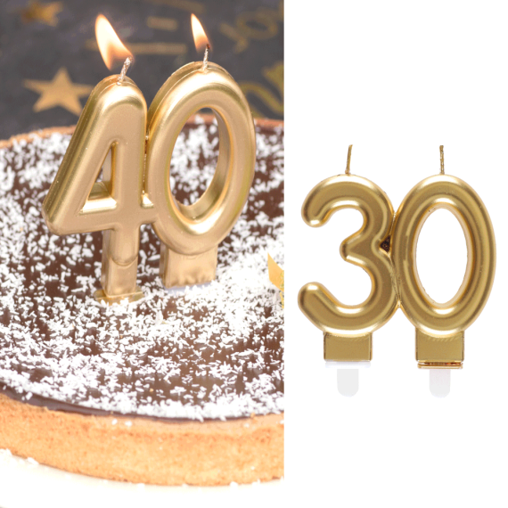 Bougie Chiffres Anniversaire 30 ans - Pailletée Argent - Jour de