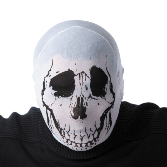 Masque tête de mort blanche en latex pour déguisement