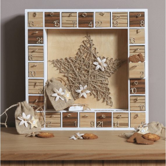 Set de 24 chiffres en bois pour calendrier de l'Avent