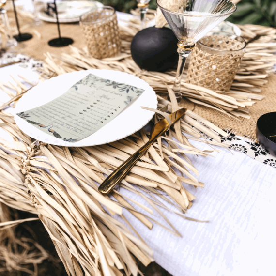 Centre de table original Feuille de Palmier - Deco table mariage