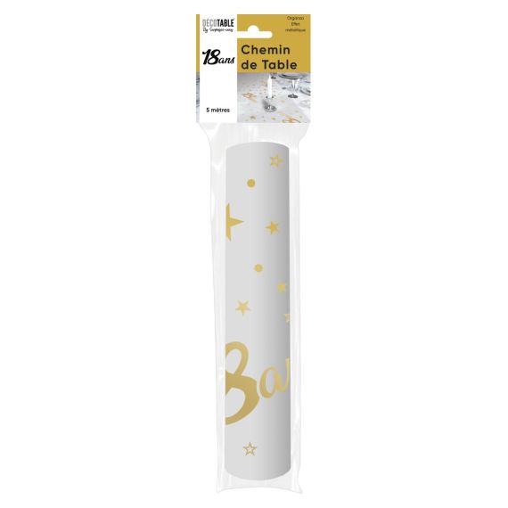 Ruban De Table Doré 28 Cm X 10 M - Décoration Anniversaire 18 Ans Pour Fille Et Garçon, à Découper - 5
