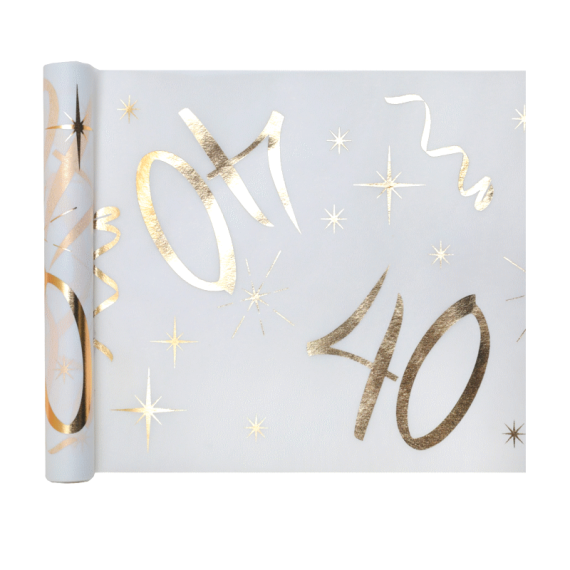 Chemin de table Anniversaire 40 ans or - Deco Anniversaire 40 ans