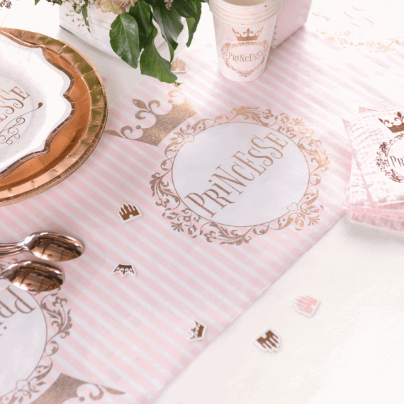 Serviettes de table rose et doré princesse