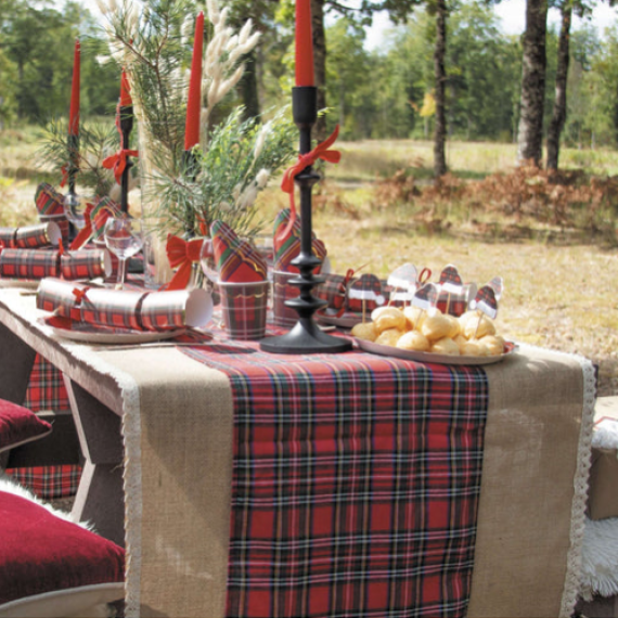 Chemin de Table Tartan 300x30 cm, decoration de table pas cher