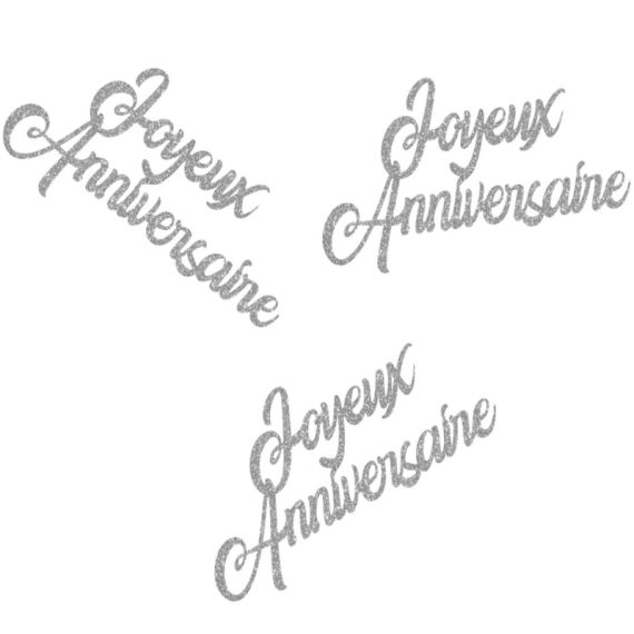 Ballon Confettis Argent Anniversaire 30 cm x6