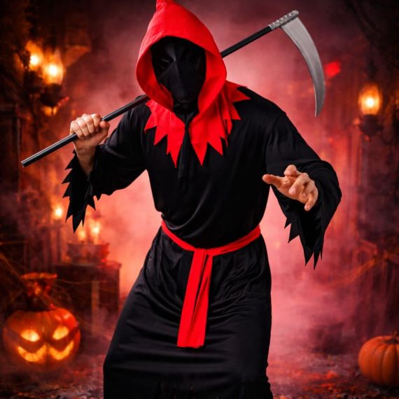Sprinlot Costume De Boucher Halloween - Tablier, Serre-Tête Hache Et Tatouages Effrayants - Déguisement Homme Et Enfant Pour Carnaval Et Mascarade