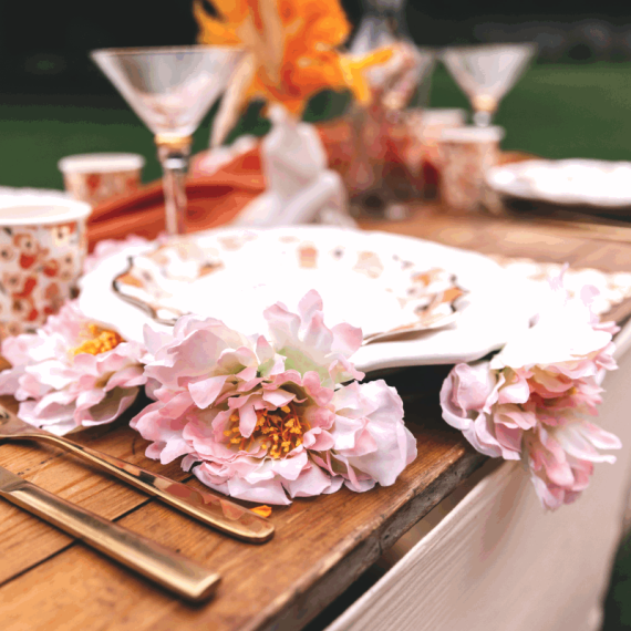 Couronne fleurs rose - Le gobelet parfait