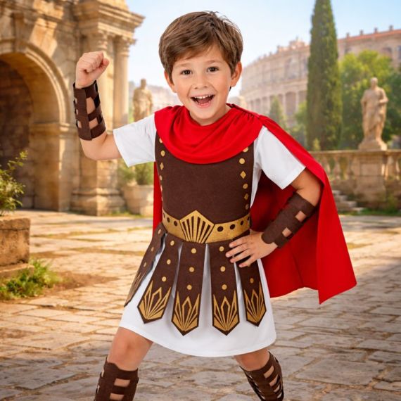 AYBUY Costume De Gladiateur Enfant 5 Pièces Avec Épée - Carnaval, Halloween, Fêtes