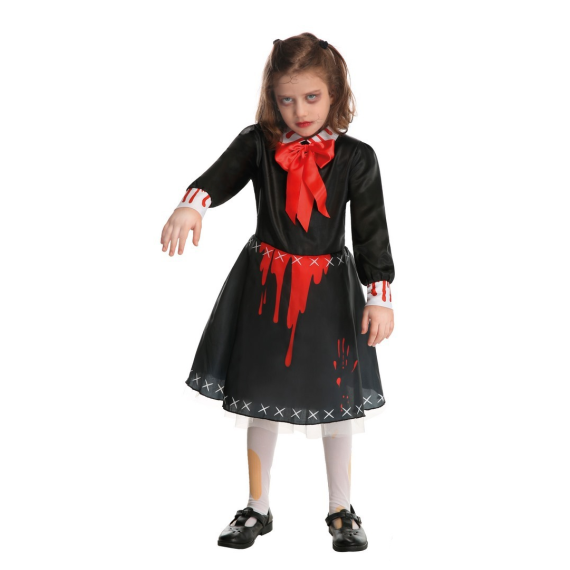 Costume poupée zombie 5/6 ans - Déguisement fille pas cher