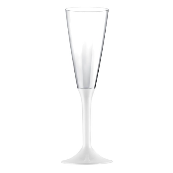 Flûtes En Plastique Réutilisables - Lot De 6, 13 Cl, Blanc, Incassable Et Lavable Au Lave-vaisselle