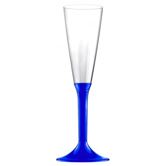 Flûte à Champagne Réutilisable Durable PS Pied Bleu 140ml 2pcs (48 Utés)