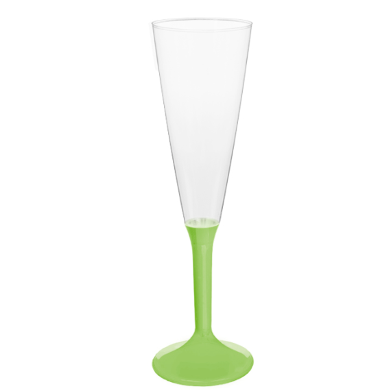 Flûte champagne à pied couleur - vaisselle jetable - PAS CHER VERT ANIS -  Badaboum