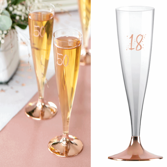 Grand Verre à eau plastique Rose gold Chrome, vaisselle jetable - Badaboum