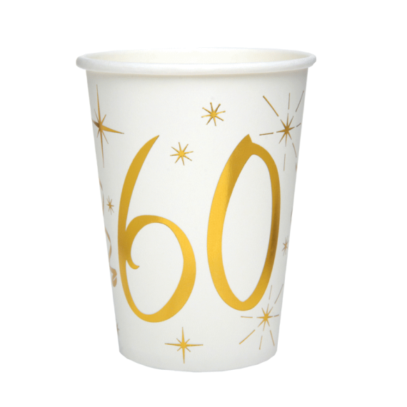 Gobelet en carton Anniversaire 60 ans - Deco Anniversaire 60 ans