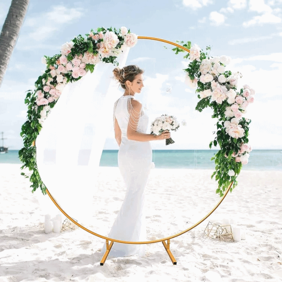 Grande arche de cérémonie OR 2 mètres - decoration mariage pas cher -  Badaboum