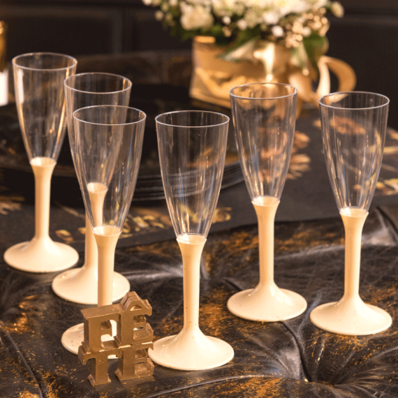 Coupe et flute champagne design jetable - Ma déco de fête