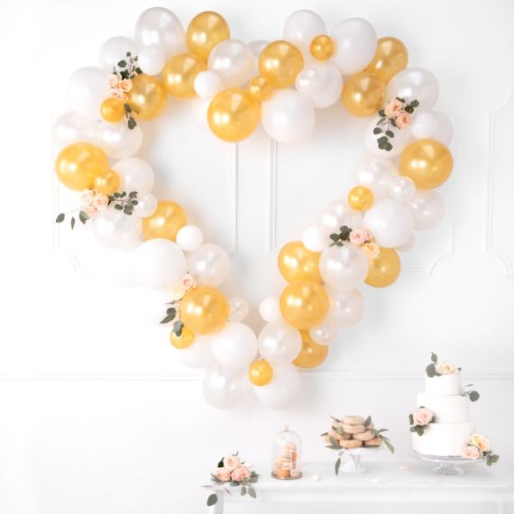 Guirlande de Ballons Blanc & Or