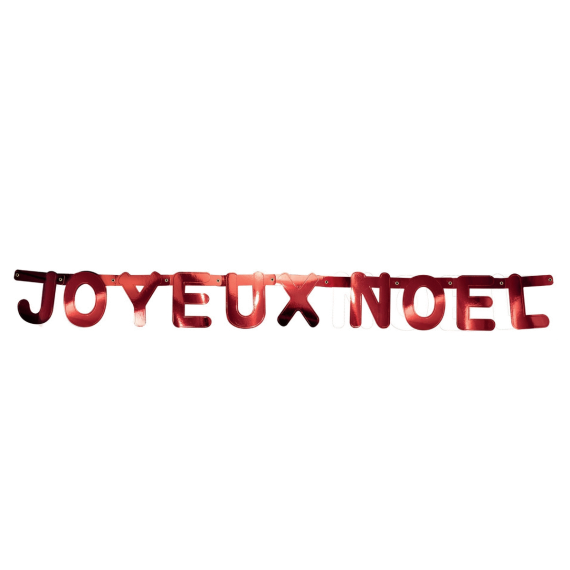 Guirlande Joyeux Noel Carton Rouge 1m, decoration salle pas cher - Badaboum