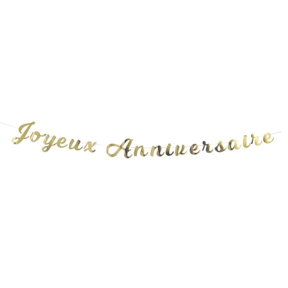 Guirlande Lettres Joyeux Anniversaire Or 2m, decoration salle pas cher -  Badaboum