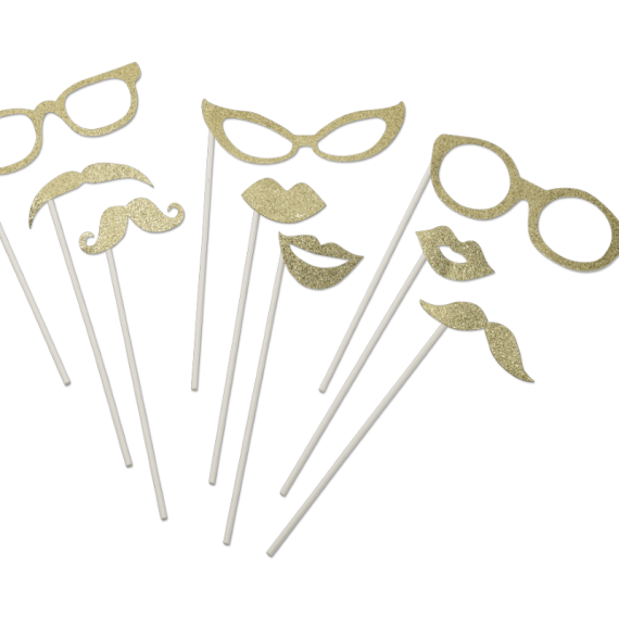 Kit photobooth Or Pailletées, decoration mariage pas cher Badaboum