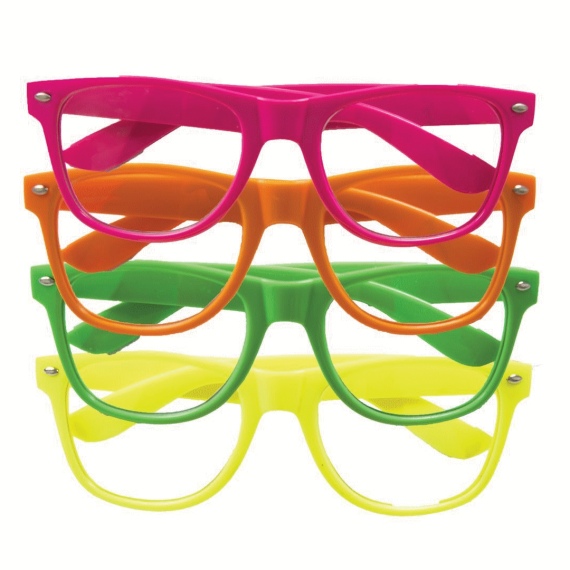 Lunettes Fluo lot de 4 accessoire de deguisement pas cher Badaboum