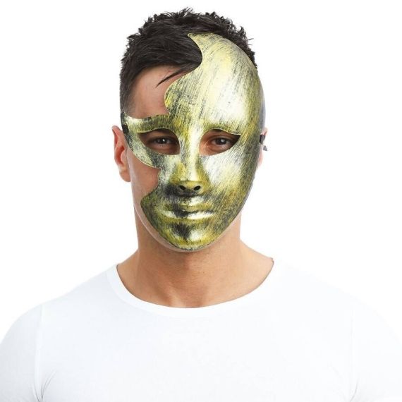 Masque doré de Déguisement Visage Brisé Mystérieux et Unique