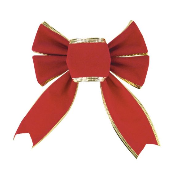Étoile De Sapin De Noël En Velours Bordeaux - Forme Nœud Traditionnel - Hauteur : 30 Cm - Matériaux : Velours Et Métal - Pour Sommet De Sapin Ou Décoration Festive