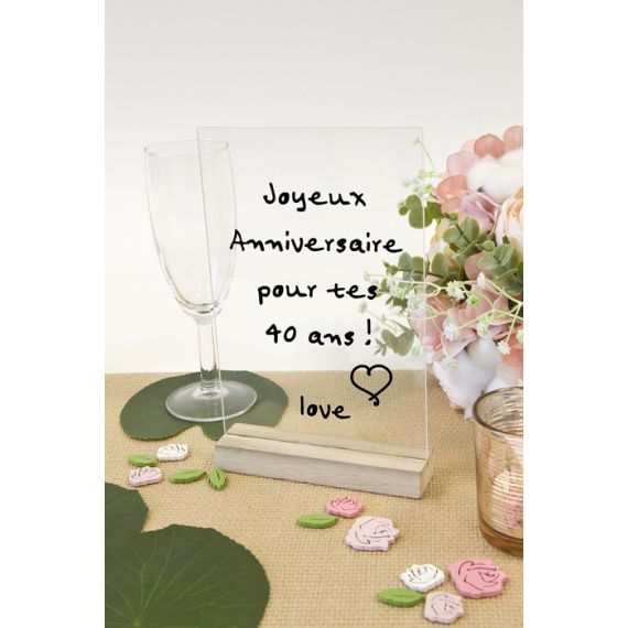 Plaque photo personnalisée en ardoise avec cadre en ardoise - Cadeau  personnalisé pour mariage, anniversaire - 15 x 20 cm - Rectangle :  : Cuisine et Maison